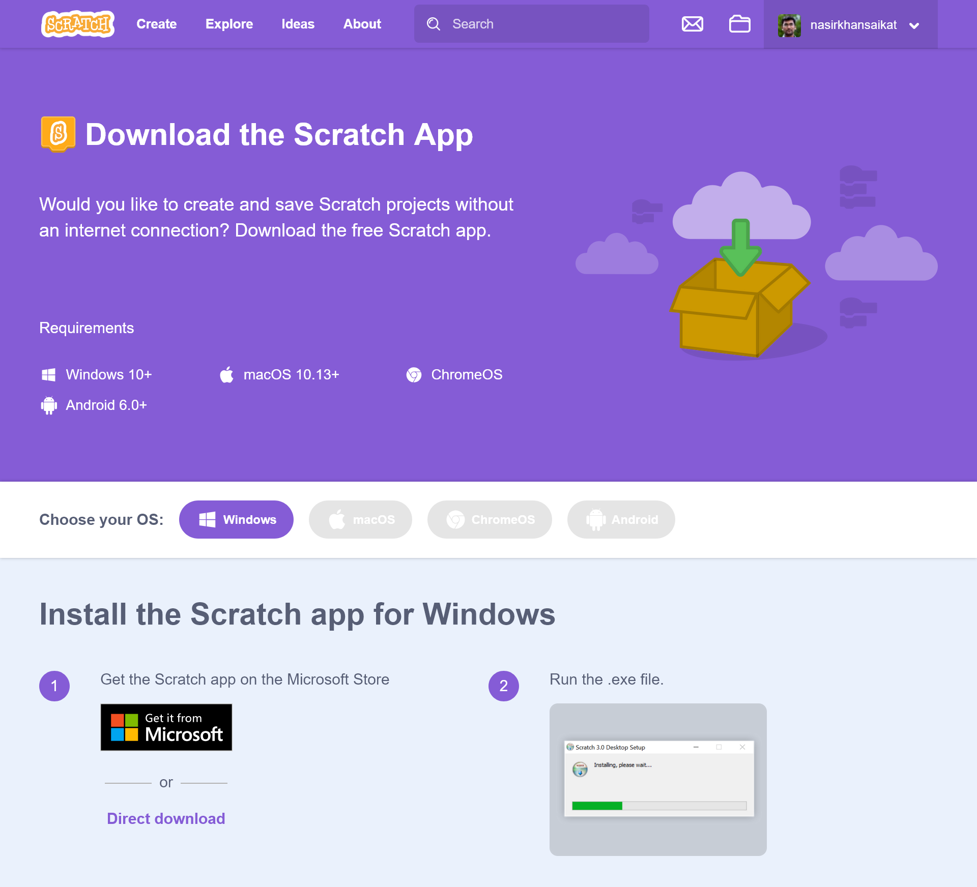 scratch download page